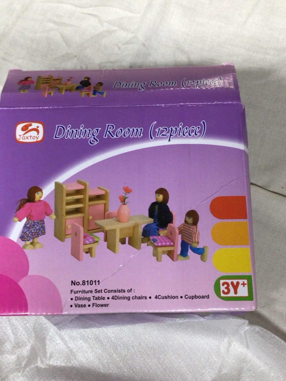 Kids Dining Room Playset - Purple & Pink VTG doll house sets 4 out of 6